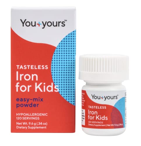 Tasteless Iron for Kids- No Sweeteners, Colors, Flavors or Preservatives- 4 Month Supply- Add to Beverages or Food.