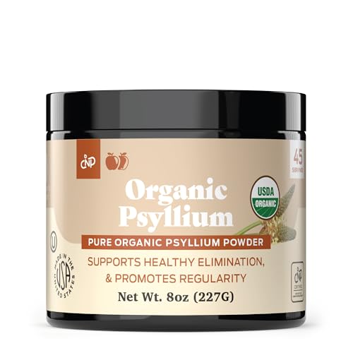 Organic Psyllium Husk Powder & Fiber Supplement Bulk – 10oz (280g) Pure Bulk Organic Whole...