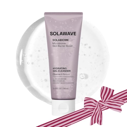 Solawave Probiotic Gel Facial Cleanser with Prebiotics and Pro Vitamin B5, Hydrating and Soothing Formula to Remove Makeup and Reduce Blemishes – Non-Comedogenic for All Skin Types (3.4 FL OZ)